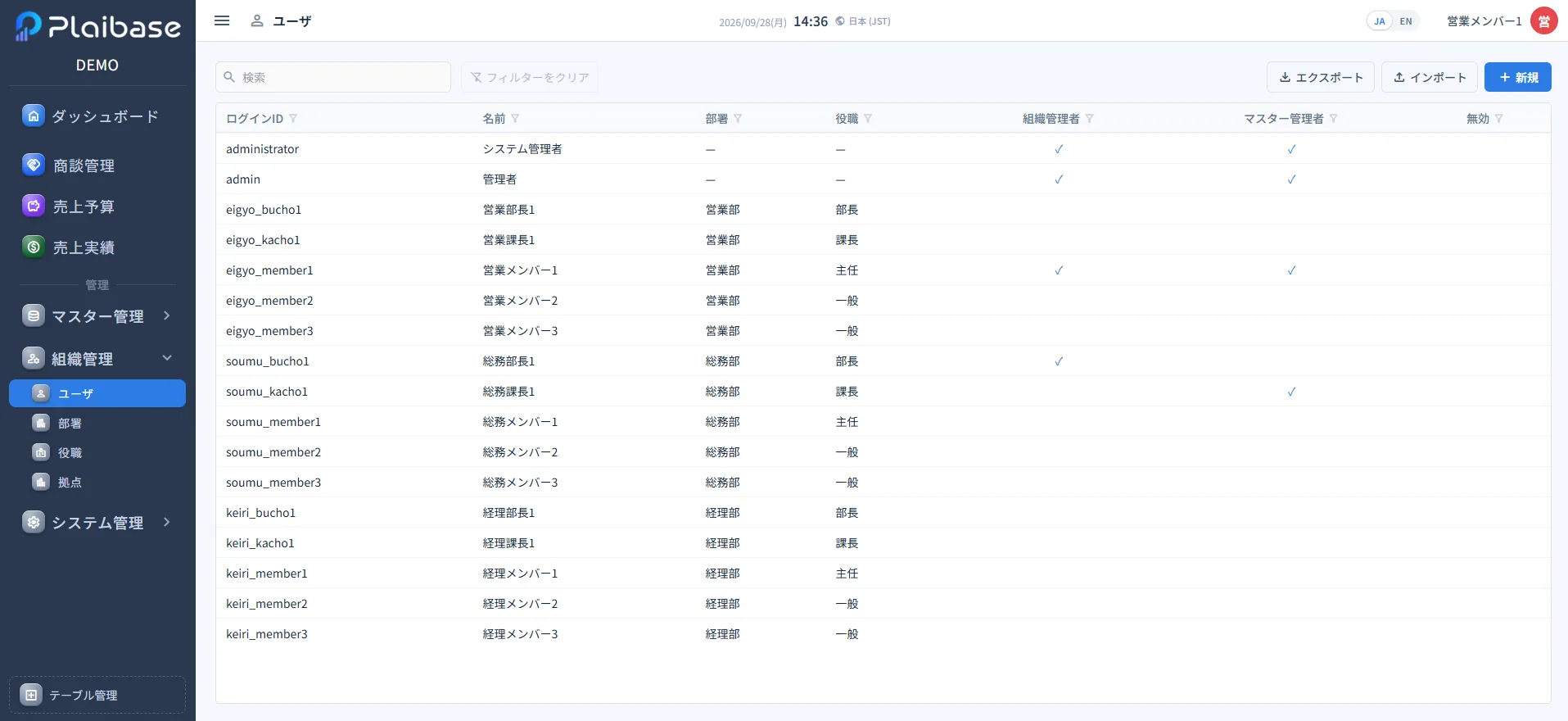 管理画面